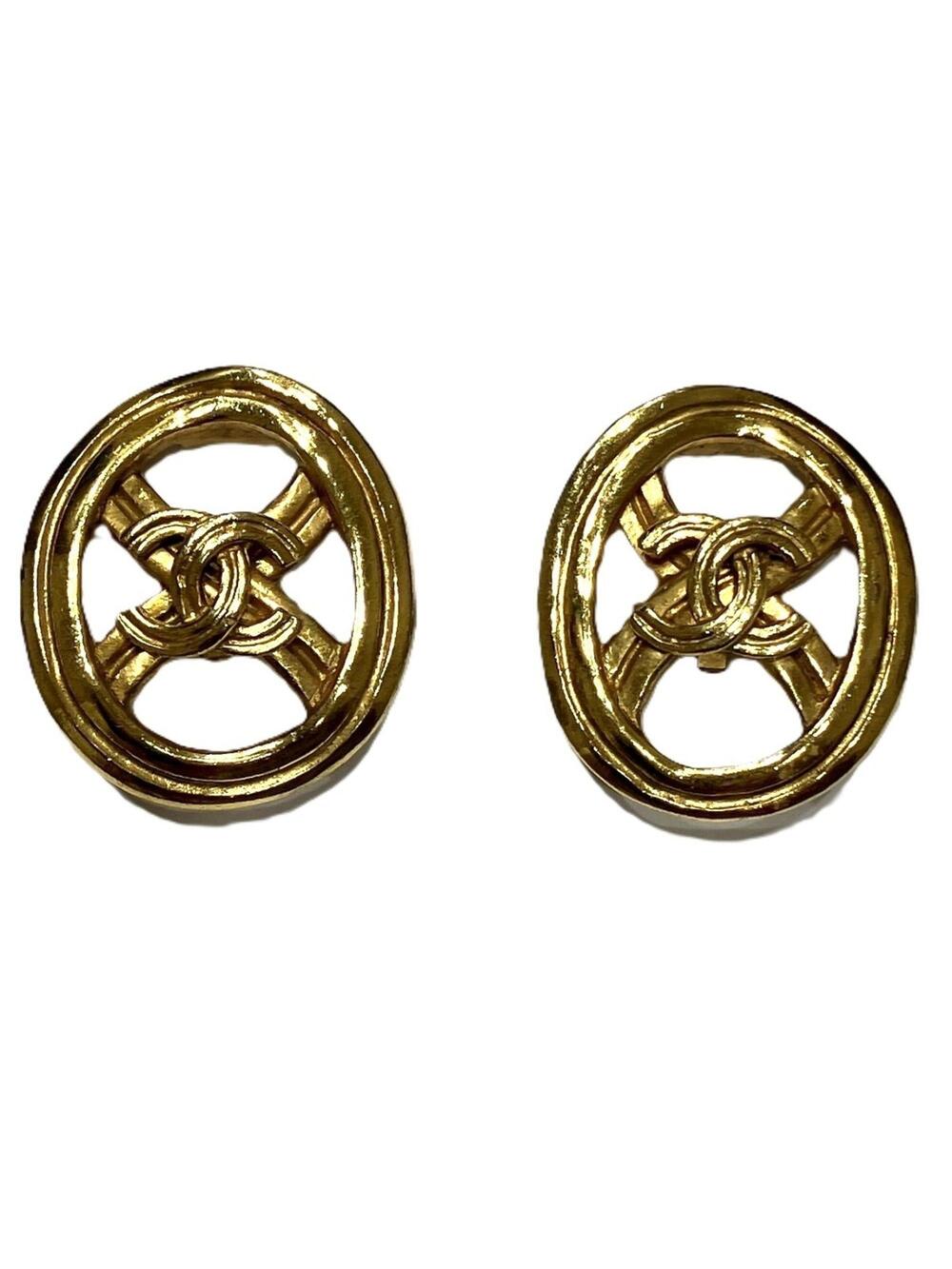 Chanel Cc Logo Clip-On Earrings Gold- #347260C59B